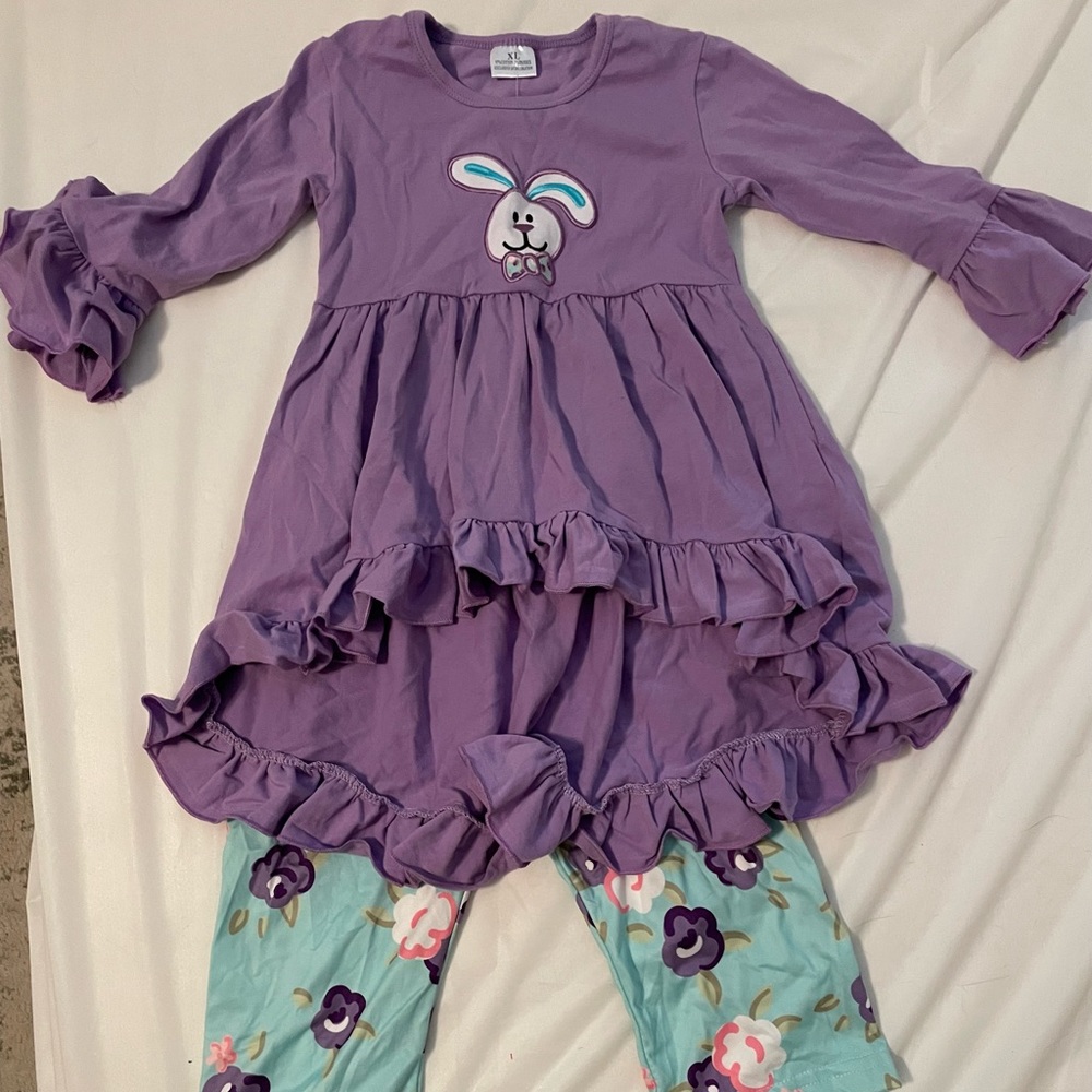 Girls bunny ruffle hi-lo set